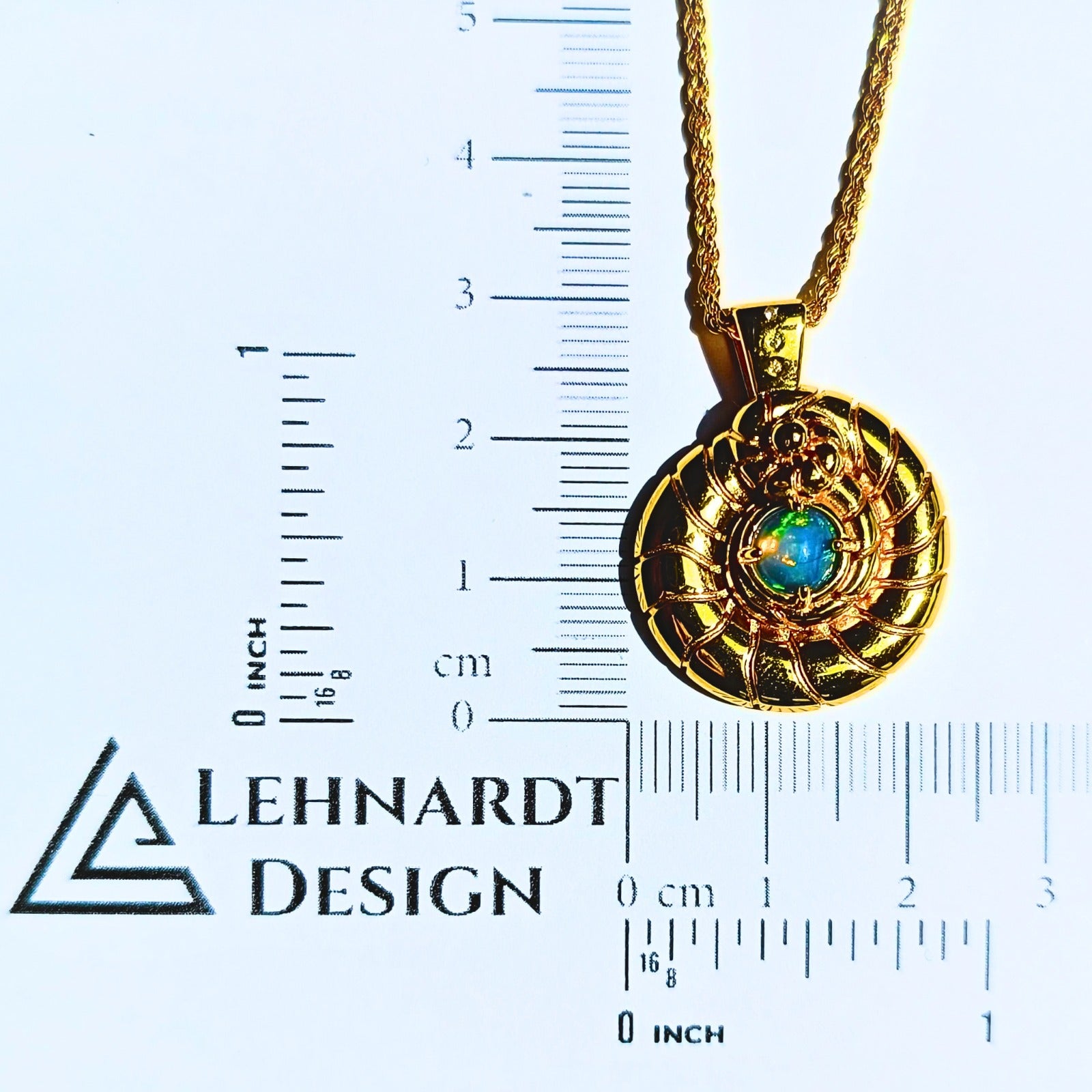 Eclipse Coil – Opal & Topaz Pendant in Vermeil Gold or Platinum-Finished Silver